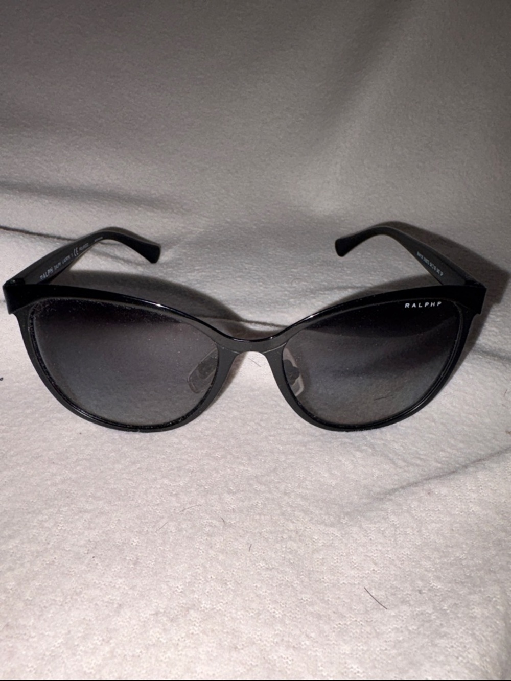 Ralph Lauren Black Cat-Eye Sunglasses with Dark Gradient Lenses